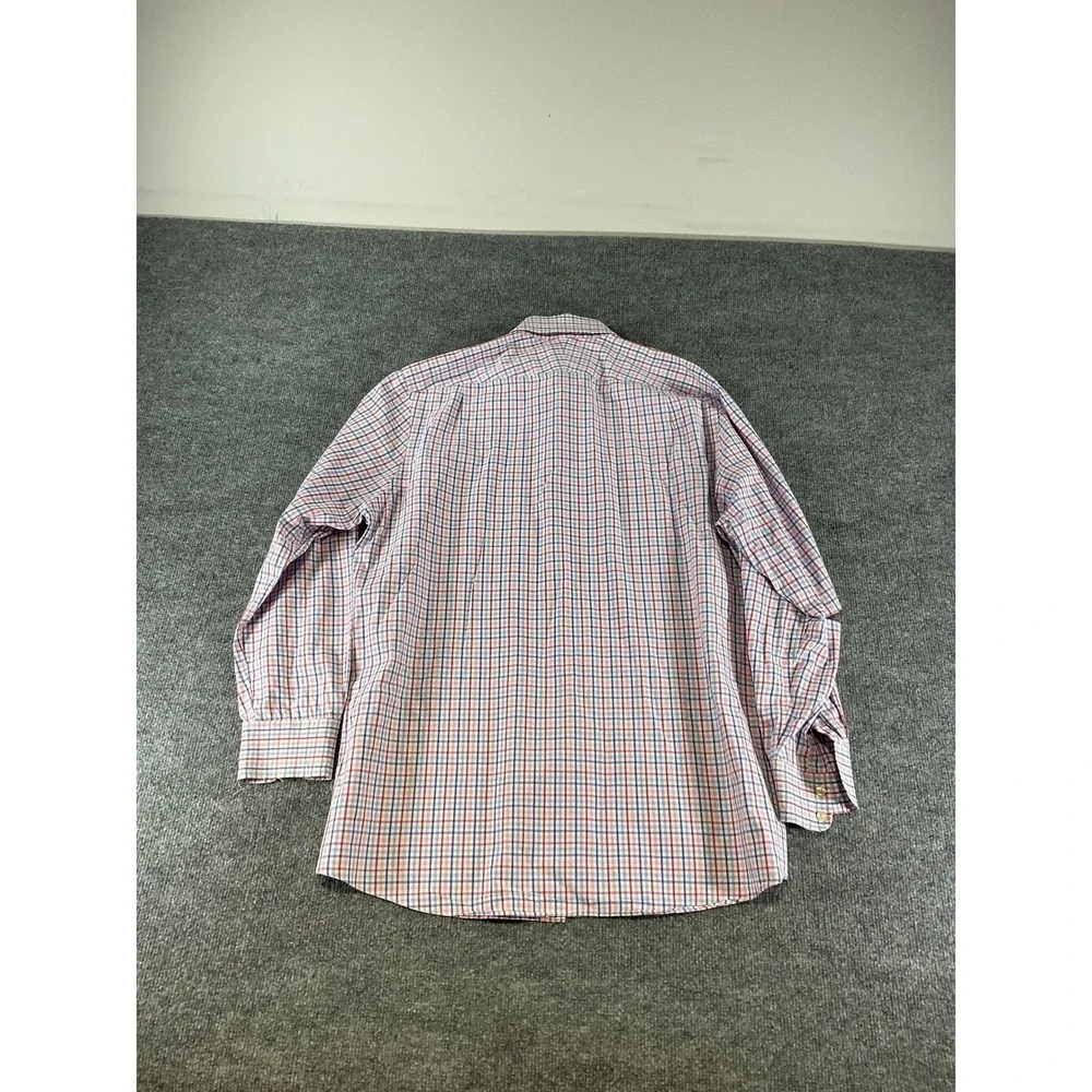 Charles Tyrwhitt Slim Fit Dress Shirt Mens 17/35 Blue Red Check Non Iron LS